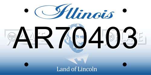 AR70403 Illinois License Plate