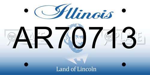 AR70713 Illinois License Plate