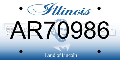 AR70986 Illinois License Plate