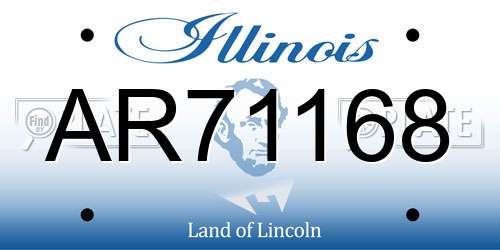 AR71168 Illinois License Plate