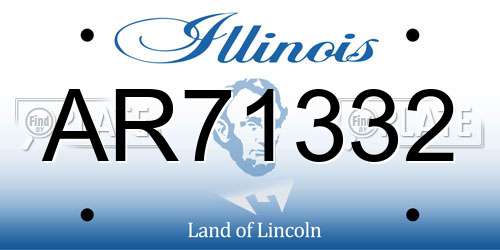 AR71332 Illinois License Plate