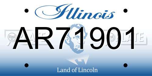 AR71901 Illinois License Plate