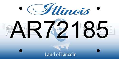 AR72185 Illinois License Plate