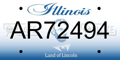 AR72494 Illinois License Plate