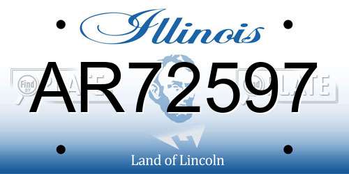AR72597 Illinois License Plate