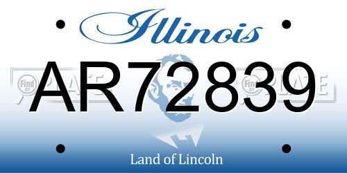 AR72839 Illinois License Plate