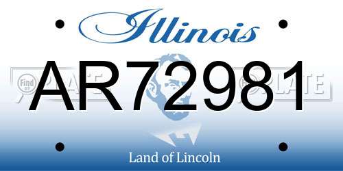 AR72981 Illinois License Plate