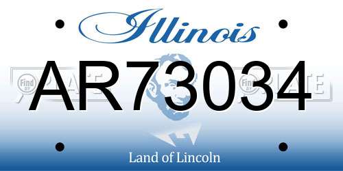 AR73034 Illinois License Plate