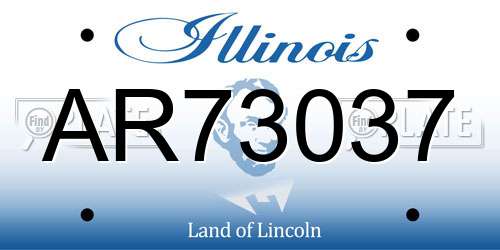 AR73037 Illinois License Plate