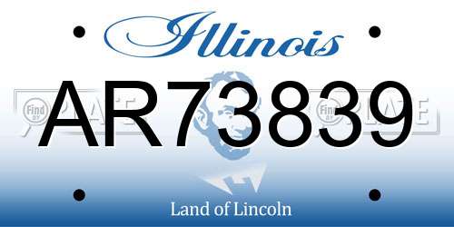 AR73839 Illinois License Plate