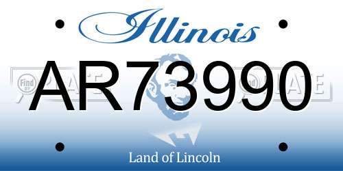 AR73990 Illinois License Plate