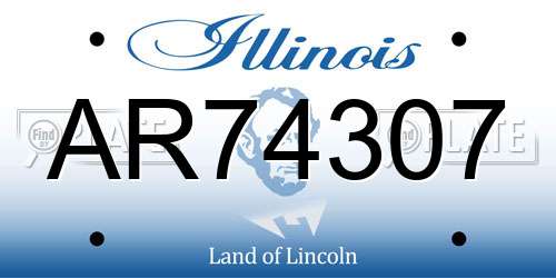 AR74307 Illinois License Plate