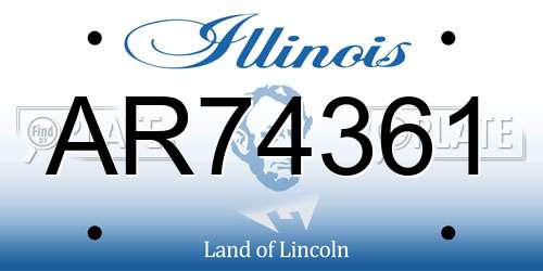AR74361 Illinois License Plate