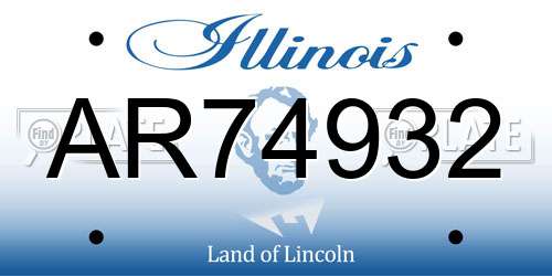 AR74932 Illinois License Plate