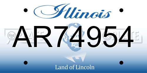 AR74954 Illinois License Plate