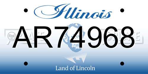 AR74968 Illinois License Plate