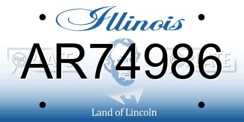 AR74986 Illinois License Plate