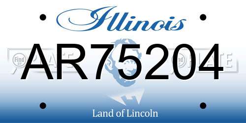 AR75204 Illinois License Plate