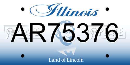 AR75376 Illinois License Plate