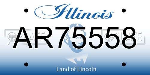 AR75558 Illinois License Plate