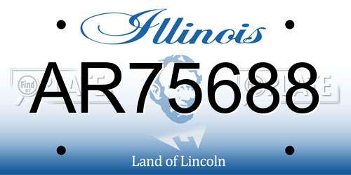 AR75688 Illinois License Plate