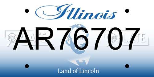 AR76707 Illinois License Plate
