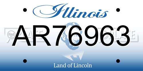 AR76963 Illinois License Plate