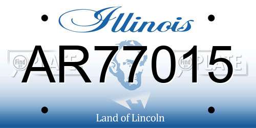 AR77015 Illinois License Plate