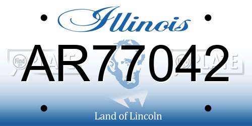 AR77042 Illinois License Plate