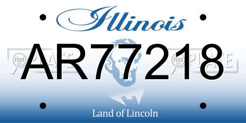 AR77218 Illinois License Plate