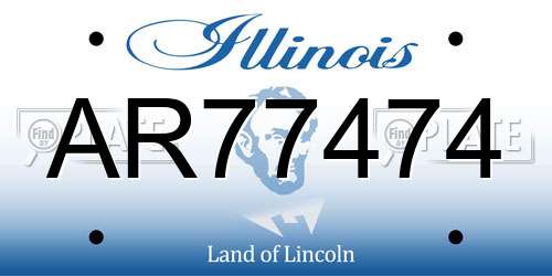 AR77474 Illinois License Plate
