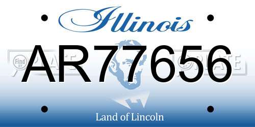 AR77656 Illinois License Plate