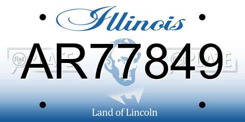AR77849 Illinois License Plate
