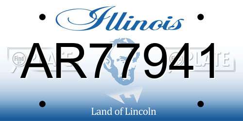 AR77941 Illinois License Plate