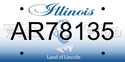 AR78135 Illinois License Plate