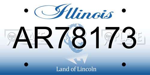 AR78173 Illinois License Plate