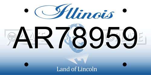 AR78959 Illinois License Plate
