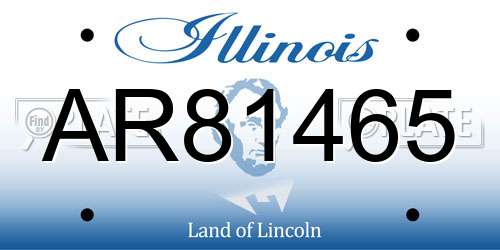AR81465 Illinois License Plate