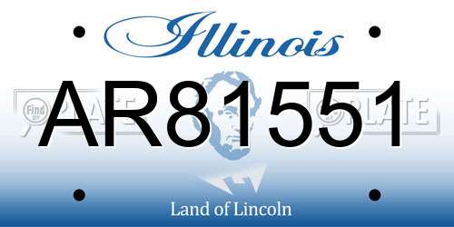 AR81551 Illinois License Plate