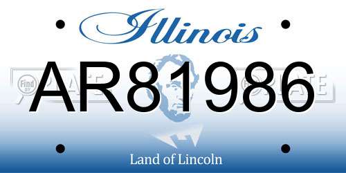 AR81986 Illinois License Plate