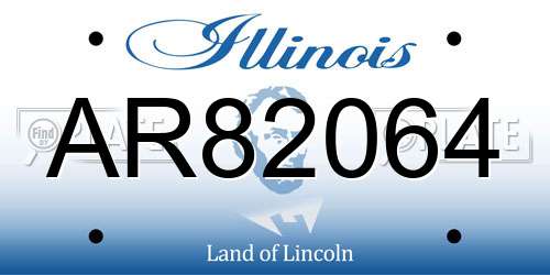 AR82064 Illinois License Plate
