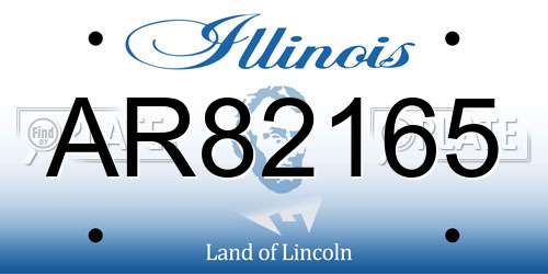 AR82165 Illinois License Plate