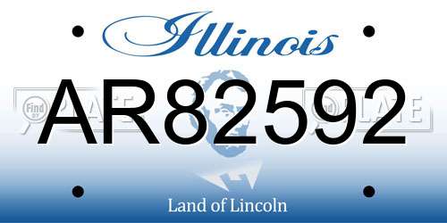 AR82592 Illinois License Plate