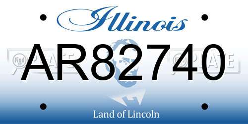 AR82740 Illinois License Plate