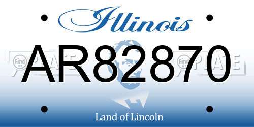 AR82870 Illinois License Plate