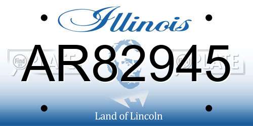 AR82945 Illinois License Plate