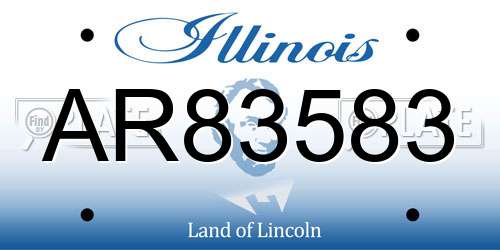 AR83583 Illinois License Plate