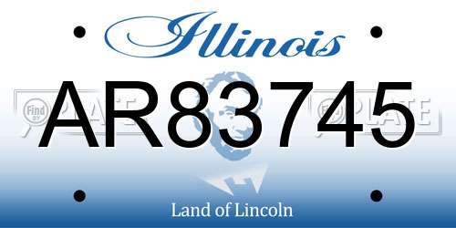 AR83745 Illinois License Plate