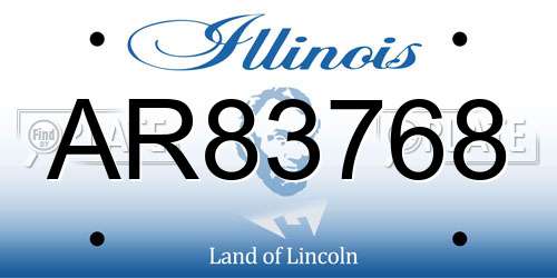 AR83768 Illinois License Plate