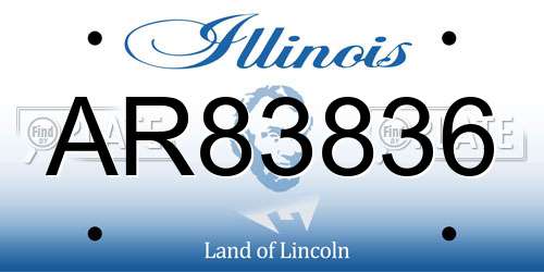 AR83836 Illinois License Plate